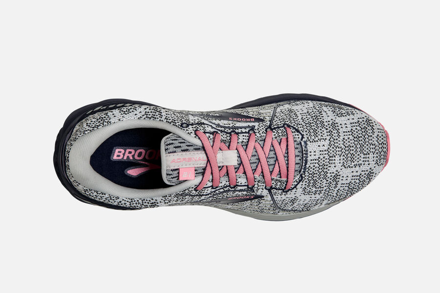 Brooks Running Shoes - Adrenaline GTS 21 Road Womens - White/Black/Pink - FHA-680719